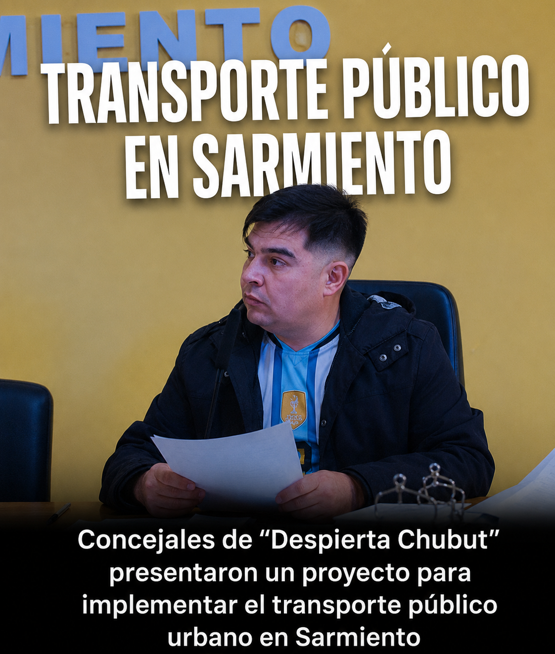 Concejal impulsor del proyecto de colectivos urbanos en Sarmiento.